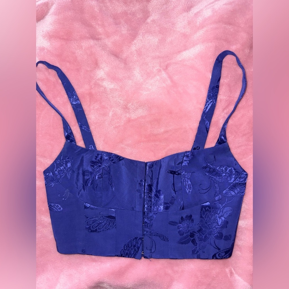 Lovers + Friends Bellevue Top in Purple/Blue Corset Size XXS‎